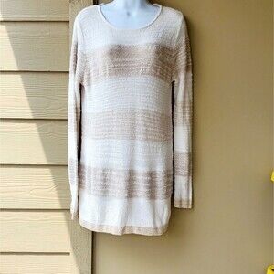 Calvin Klein Jeans Tan Striped Knit Long sleeve Sweater